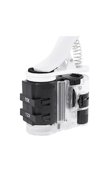 Ayarlı Büyüteç 7-27X 3 Optik Lens Telefon Klipsli UV/Beyaz Işıklı