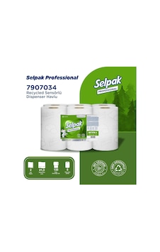 Selpak Profesyonel Recycled Sensörlü Dispenser Havlu 2 Katlı X 6 Adet 7907034 Selpak Profesyonel Recycled Sensörlü Dispenser Havlu 2 Katlı X 6 Adet 7907034