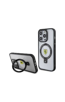 Apple iPhone Uyumlu 15 Pro Max Kılıf Ferrari M-safe Şarj Özellikli Standlı Buzlu Yüzey Dizayn Kapak Transparan Siyah Apple iPhone Uyumlu 15 Pro Max Kılıf Ferrari M-safe Şarj Özellikli Standlı Buzlu Yüzey Dizayn Kapak Transparan Siyah