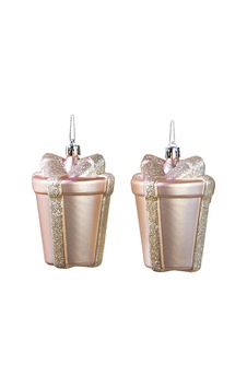 Yılbaşı Süsü Simli Mat Hediye Paketi 2'li Rose 10 Cm Yılbaşı Süsü Simli Mat Hediye Paketi 2'li Rose 10 Cm