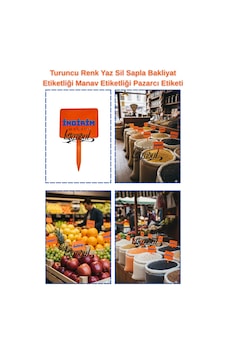 Yaz Sil Küçük Boy Sapla Bakliyat Etiketliği 30 Adet Manav Pazarcı Etiketi 001 Turuncu Yaz Sil Küçük Boy Sapla Bakliyat Etiketliği 30 Adet Manav Pazarcı Etiketi 001 Turuncu