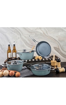 Zest Lionte İndiksiyon Tabanlı 7 Prç Granit Set Mint Yeşil Zest Lionte İndiksiyon Tabanlı 7 Prç Granit Set Mint Yeşil
