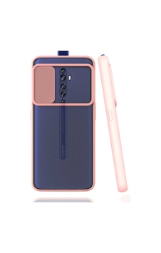 Kilifone - Oppo Uyumlu Reno 2z - Kılıf Slayt Sürgülü Arkası Buzlu Lensi Kapak - Pembe Açık Kilifone - Oppo Uyumlu Reno 2z - Kılıf Slayt Sürgülü Arkası Buzlu Lensi Kapak - Pembe Açık