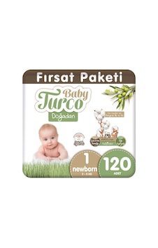 Baby Turco Doğadan Yenidoğan Bebek Bezi 1 Numara Fırsat Paketi 120 Adet