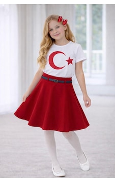 Dıgıl Kids Kız Çocuk Etek Takım Ay Yıldız T-shirt 23 Nisan Gösteri Kıyafeti Kırmızı - Beyaz6 Dıgıl Kids Kız Çocuk Etek Takım Ay Yıldız T-shirt 23 Nisan Gösteri Kıyafeti Kırmızı - Beyaz6