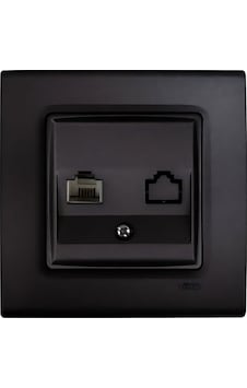 Linnera Life Gece Siyahı Tekli Nümeris Cat-3 Telefon Prizi Mekanizma Kapak Çerçeveli Linnera Life Gece Siyahı Tekli Nümeris Cat-3 Telefon Prizi Mekanizma Kapak Çerçeveli