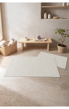Cotton Box Aura Jakarlı Kaymaz Taban Pamuklu Paspas Seti Vine Krem 60x90+40x60 Cotton Box Aura Jakarlı Kaymaz Taban Pamuklu Paspas Seti Vine Krem 60x90+40x60