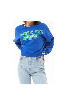 Tex Republic Kadın White Fox Baskılı Kısa Sweatshirt Siyah Tex Republic Kadın White Fox Baskılı Kısa Sweatshirt Siyah