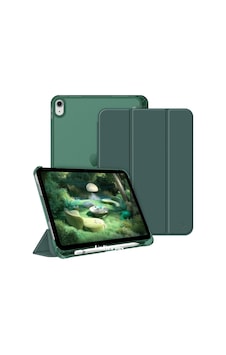 Apple iPad Uyumlu Air 11inç M2/m3 2025-2024 İle Uyumlu Kılıf Cover Kalem Bölmeli Pc Case Koyu Yeşil Sku: Zeusb0g25lm574 Arka Kapak