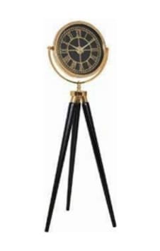 Tripod Saat Füme Cam Krom Beyaz Gold Siyah Dekoratif Ayaklı Saat Altın