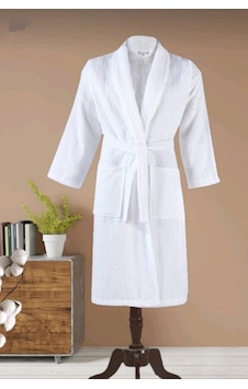 Kapşonlu Welsoft Unisex Peluş Bornoz Sabahlık L Beden Beyaz Kapşonlu Welsoft Unisex Peluş Bornoz Sabahlık L Beden Beyaz