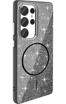 Samsung Galaxy S25 Ultra İçin Magsafe İle Uyumlu Kılıf Parlak Simli Shinig Okso Kapak Siyah Samsung Galaxy S25 Ultra İçin Magsafe İle Uyumlu Kılıf Parlak Simli Shinig Okso Kapak Siyah
