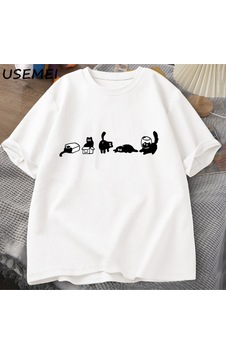 Flood Of Style Beş Ruh Kediler T-shirt Boy Kedi Anne Tee Komik Pamuk Kısa Kollu Kedi Severler T Shirt Erkek Beyaz Flood Of Style Beş Ruh Kediler T-shirt Boy Kedi Anne Tee Komik Pamuk Kısa Kollu Kedi Severler T Shirt Erkek Beyaz