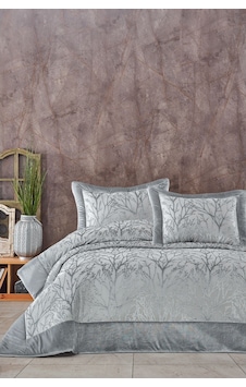 Elart Elyaf Dolgulu Pano Kadife Çift Kişilik Yatak Örtüsü Takımı Gümüş 260 x 270 Gümüş Elart Elyaf Dolgulu Pano Kadife Çift Kişilik Yatak Örtüsü Takımı Gümüş 260 x 270 Gümüş