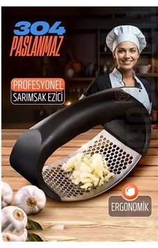 Sarımsak Ezici Zencefil Meyve Ezici 304 Paslanmaz Çelik 721211 Sarı