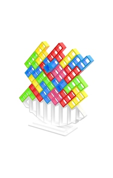 Tetra Kule Denge Oyuncağı Eğitici Kutu Oyuncak Tetris Kule Tetra Tower