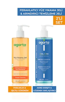 Agarta Aha-Bha + Arındırıcı ve Besleyici Yüz Yıkama Jeli 2 x 400 ML Agarta Aha-Bha + Arındırıcı ve Besleyici Yüz Yıkama Jeli 2 x 400 ML