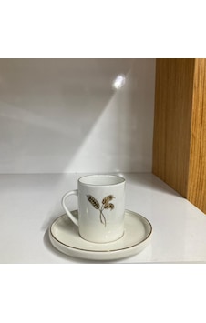 Konak Züccaciye Semazen 6 Lı Kahve Fincan Tk. Buğday Başağı Beyaz - Desenli Konak Züccaciye Semazen 6 Lı Kahve Fincan Tk. Buğday Başağı Beyaz - Desenli