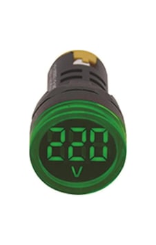 Gwest - 22mm Yeşil 24v-450v Voltmetre - 10adet