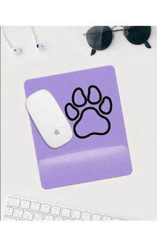 Sevimli Kedi Pati Desenli Mousepad Mor Zemin Kaymaz Tabanlı Mousepad Sevimli Kedi Pati Desenli Mousepad Mor Zemin Kaymaz Tabanlı Mousepad