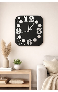 Modern Duvar Saati Şık Ve Minimal Tasarım Siyah