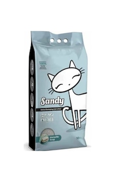 Sandy Sodyum Bentonit Gri Ultra Topaklaşan Marsilya Sabunlu Doğal Kedi Kumu 10 KG