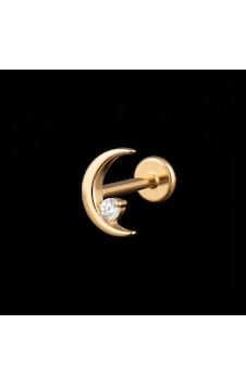 316 L Cerrahi Çelik Ay Zirkon 6x1.2mm Altın Labret Piercing 316 L Cerrahi Çelik Ay Zirkon 6x1.2mm Altın Labret Piercing