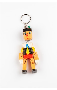 Ahşap Pinokyo Kukla Anahtarlık 13cm Ahşap Pinokyo Kukla Anahtarlık 13cm