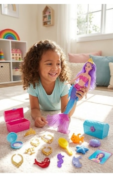 Sasha Deniz Kızı Oyuncak Bebek - Aksesuarlı, Taraklı, Hazine Sandıklı Büyük Set 40 Cm Mor Sasha Deniz Kızı Oyuncak Bebek - Aksesuarlı, Taraklı, Hazine Sandıklı Büyük Set 40 Cm Mor