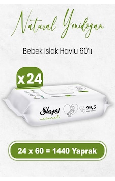 Sleepy Natural Yenidoğan Islak Bebek Havlusu 60 X 24 Adet 1440 Yaprak