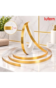 Premium Kendinden Yapışkanlı Gold Fayans Arası Şerit Bant Duvar Karo Zeminler 1 Cm 50 Metre Premium Kendinden Yapışkanlı Gold Fayans Arası Şerit Bant Duvar Karo Zeminler 1 Cm 50 Metre