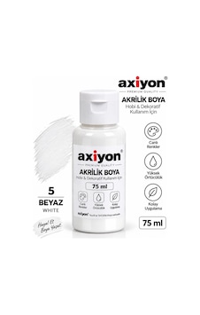 Axiyon Art Akrilik Boya 75 Ml Beyaz 2'li Paket Su Bazlı Hobi Ve Dekoratif Boya Axiyon Art Akrilik Boya 75 Ml Beyaz 2'li Paket Su Bazlı Hobi Ve Dekoratif Boya
