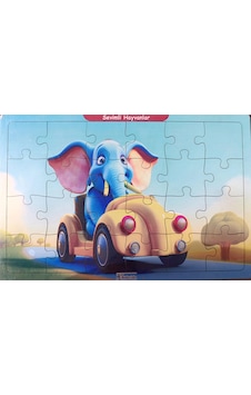 Ahşap Puzzle 24x30 Cm 24 Parça Sevimli Hayvanlar Fil