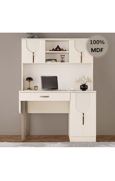 Açelya Mdf Kitaplıklı Dolaplı Çalışma Masası Krem Açelya Mdf Kitaplıklı Dolaplı Çalışma Masası Krem