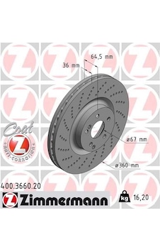 Zımmermann 400.3660.20 Fren Diski Ön Mercedes Amg W204 S204 W205 S205 C205 A205 W212 S212 C207 A207 W221 C216 A0004212012 - Zımmermann 400.3660.20 Fren Diski Ön Mercedes Amg W204 S204 W205 S205 C205 A205 W212 S212 C207 A207 W221 C216 A0004212012 -