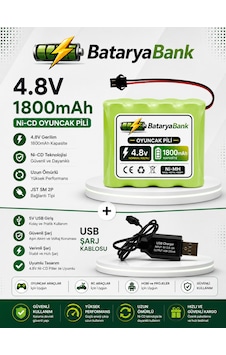 4.8v 1800mah Oyuncak Araba Pili Bataryası Siyah Soket + Usb Şarj Cihazı Seti 4.8v 1800mah Oyuncak Araba Pili Bataryası Siyah Soket + Usb Şarj Cihazı Seti