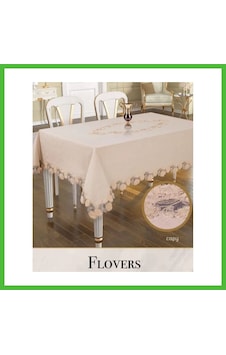 Vaveni Flowers Model Kapiçino 160x220cm Keten 3d İşlemeli Dantelli Şık Yemek Masası Arz Çok Renkli Vaveni Flowers Model Kapiçino 160x220cm Keten 3d İşlemeli Dantelli Şık Yemek Masası Arz Çok Renkli