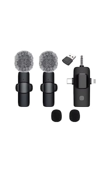 Schitec 3in1 Type-c Lightning 3.5mm Çıkışlı İkili Kablosuz Hd Wireless Yaka Mikrofonu K3519 Schitec 3in1 Type-c Lightning 3.5mm Çıkışlı İkili Kablosuz Hd Wireless Yaka Mikrofonu K3519