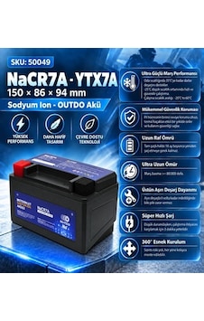 Outdo 12v 7 Amper Alçak Sodyum Ion Motosiklet Aküsü Ebatlar: 150 86 94mm Outdo 12v 7 Amper Alçak Sodyum Ion Motosiklet Aküsü Ebatlar: 150 86 94mm
