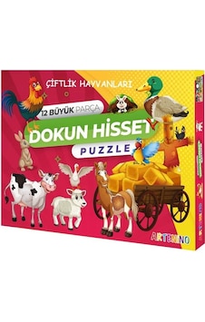 Çiftlik Hayvanları 12 Büyük Parça Dokun Hisset Puzzle