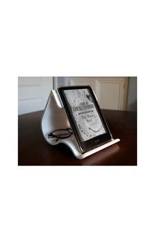 Alvera Kavisli Kitap Ve Kindle Standı Okuma Istasyonu Dalgalı Kitap Tutucu Okuma Standı Beyaz