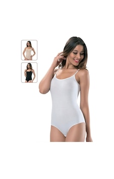 Hepsine Rakip 6lı Kadın İp Askılı Kancalı Çıtçıtlı Body Likralı Zıbın S-battal Çok Renkli