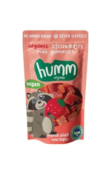 Humm Organik Mini Çilekli Küpler 30 G Humm Organik Mini Çilekli Küpler 30 G