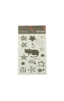 Kedi - 753 - Yıldız Tattoo Dövme - Glblseme - Sticker Siyah Kedi - 753 - Yıldız Tattoo Dövme - Glblseme - Sticker Siyah