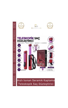 Hızlı Isınan Seramik Kaplama Kompakt Tasarım Şık Profesyonel Teleskopik Saç Düzleştirici