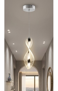 Sarmal Tekli Avize 3 Renk Modlu Ledli Avize Dekoratif Sarkıt Aydınlatma Salon Yatak Odası Gümüş Sarmal Tekli Avize 3 Renk Modlu Ledli Avize Dekoratif Sarkıt Aydınlatma Salon Yatak Odası Gümüş