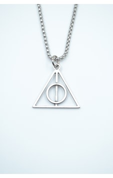 Harry Potter Ölüm Yadigarları Üçgen Örme Zincir Kolye Gümüş Harry Potter Ölüm Yadigarları Üçgen Örme Zincir Kolye Gümüş
