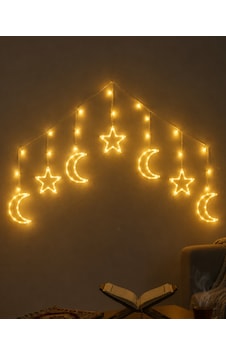 Dekoratif Ay Yıldız Led Ramazan Lambası Sıcak Beyaz Tasarım Sarı Dekoratif Ay Yıldız Led Ramazan Lambası Sıcak Beyaz Tasarım Sarı