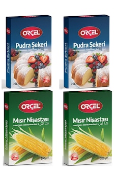 Orçel Pudra Şekeri 2 x 250 + Mısır Nişastası 2 x 200 G