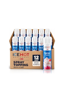 Icehot Sprey Şanti 250 Gr Soğuk & Sıcak Uyumlu Hazır Sprey Krema X 12 Adet Icehot Sprey Şanti 250 Gr Soğuk & Sıcak Uyumlu Hazır Sprey Krema X 12 Adet